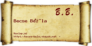 Becse Béla névjegykártya