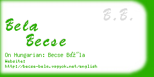 bela becse business card